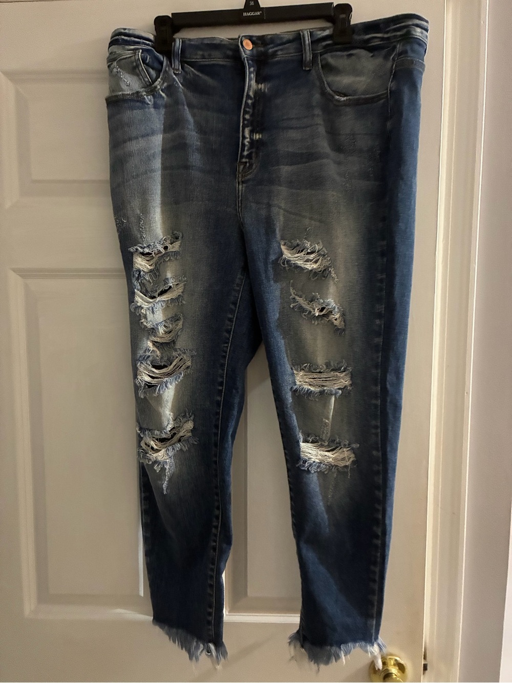 KanCan Distressed Dark Blue Ripped Boyfriend Jeans
